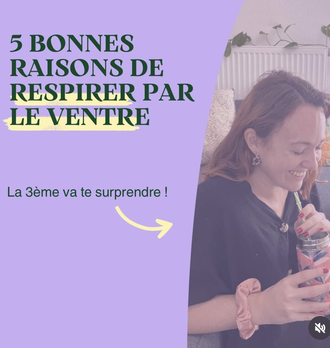 5 bonnes raisons de respirer par le ventre - screenshot instagram Amélie Monkarey sophrologie